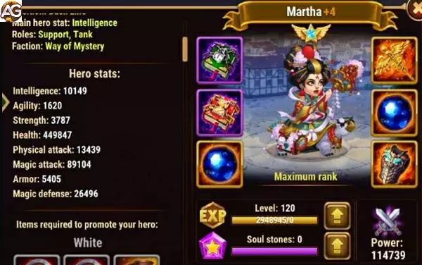 Martha com Super Skin, Hero Wars.