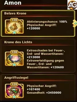 Titan Amon Artifacts Hero Wars Mobile